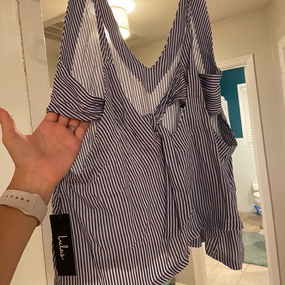 NWT Lulus navy striped tank tie back - Picture 4 of 6